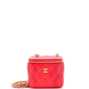 Chanel Mini Classic Vanity Case with Chain Quilted Lambskin